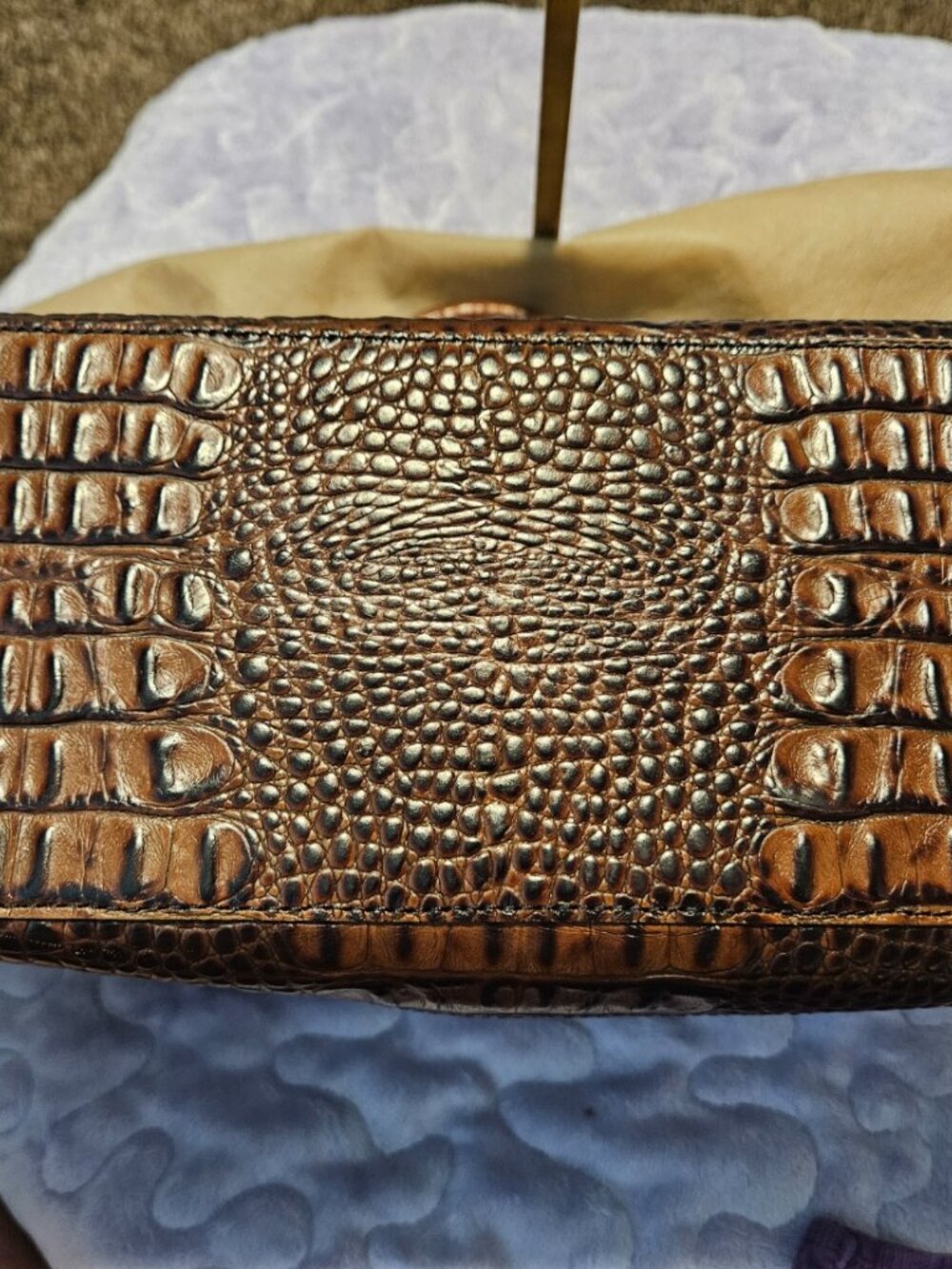 Vintage Brahmin Tuscan Crandall Doctors Handbag Black & Brown - Picture 5 of 15